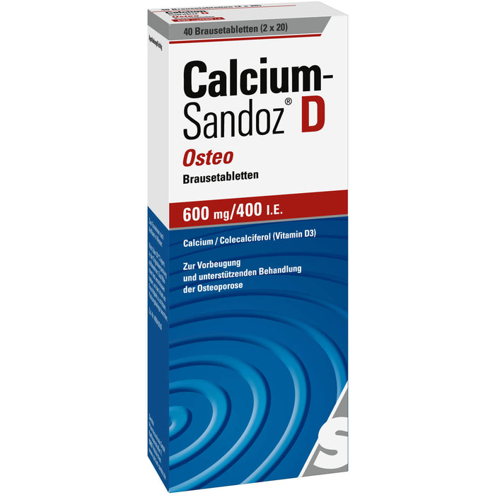 Calcium-Sandoz D Osteo 600 mg/400 I.E. Brausetabletten, 40 pc Tablettes