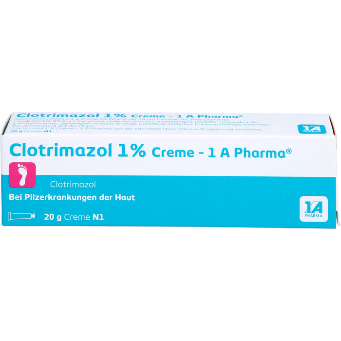 Clotrimazol 1 % Creme 1A Pharma bei Pilzerkrankungen der Haut, 20 g Crème