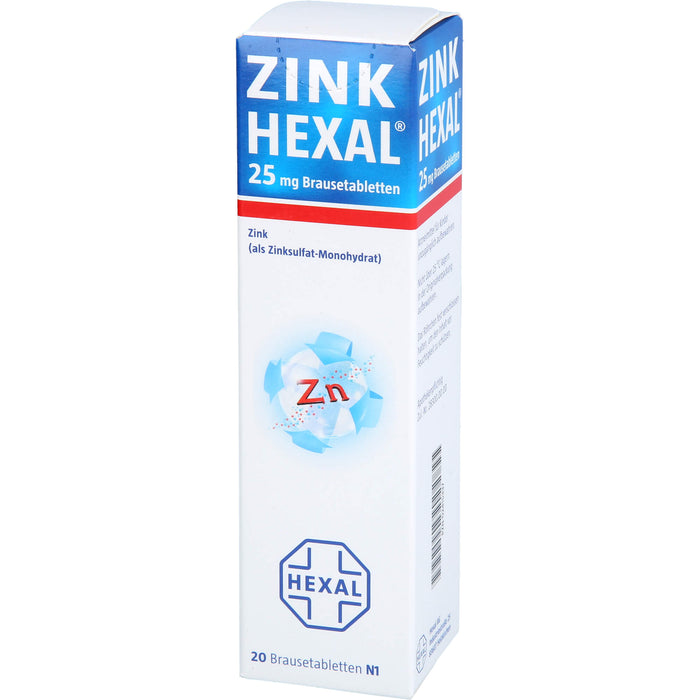 Zink HEXAL 25 mg Brausetabletten, 20 St. Tabletten