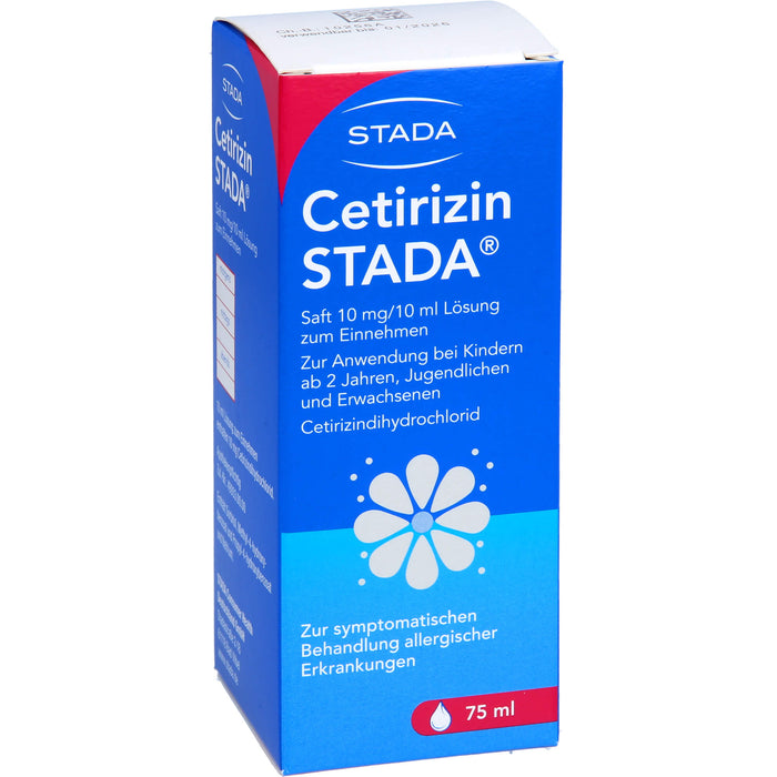 Cetirizin STADA Saft 10 mg / 10 ml Lösung bei Allergien, 75 ml Solution