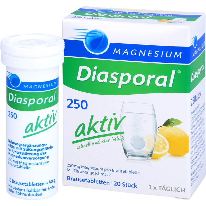 Magnesium-Diasporal 250 aktiv Brausetabletten, 20 pc Tablettes