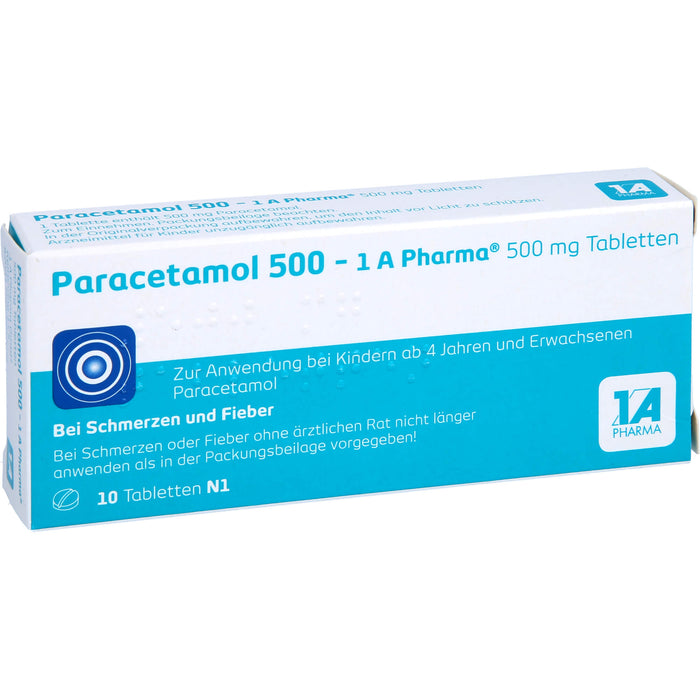 Paracetamol 500 - 1 A Pharma Tabletten, 10 St. Tabletten