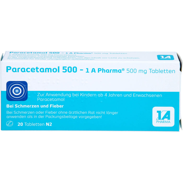 Paracetamol 500 - 1 A Pharma, 20 St. Tabletten