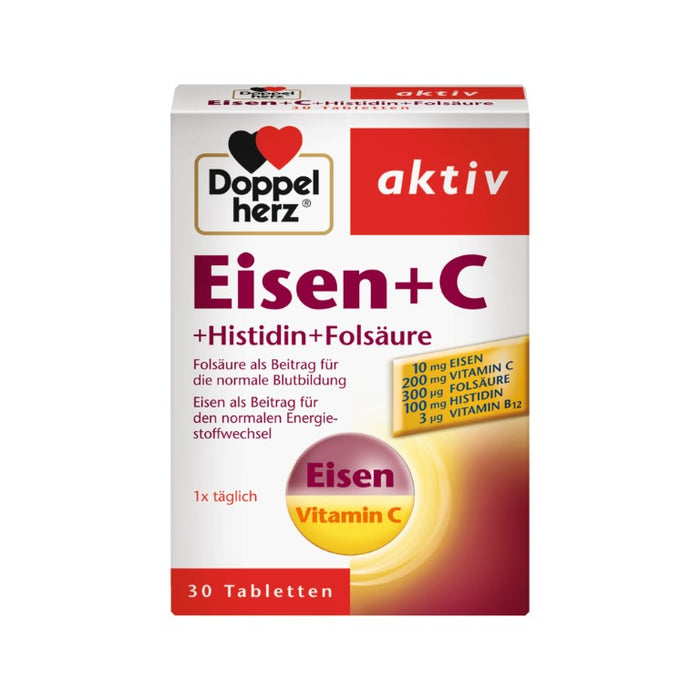 Doppelherz Eisen + Vitamin C + L-Histidin Tabletten, 30 pc Tablettes