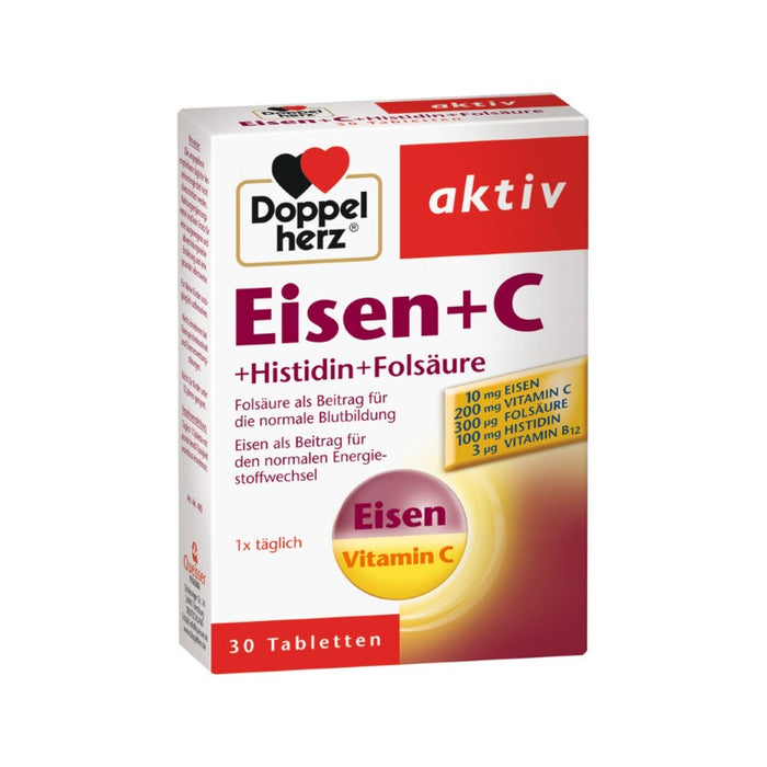 Doppelherz Eisen + Vitamin C + L-Histidin Tabletten, 30 pcs. Tablets