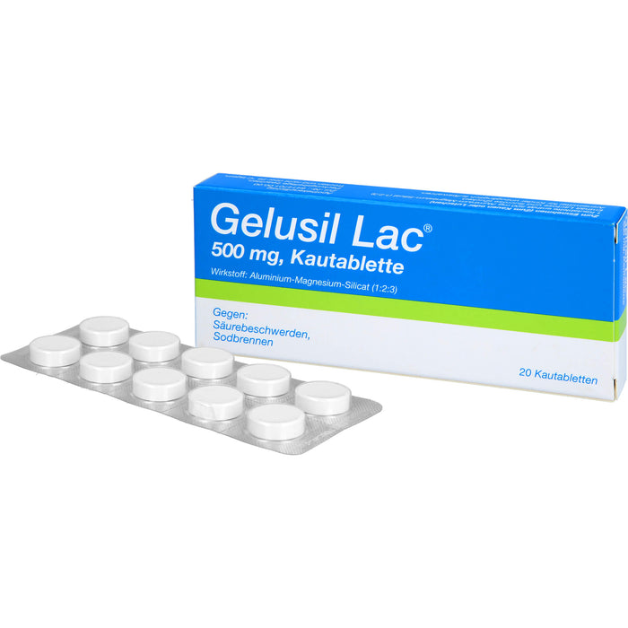 Gelusil Lac Kautabletten gegen Säurebeschwerden, Sodbrennen, 20 pc Tablettes