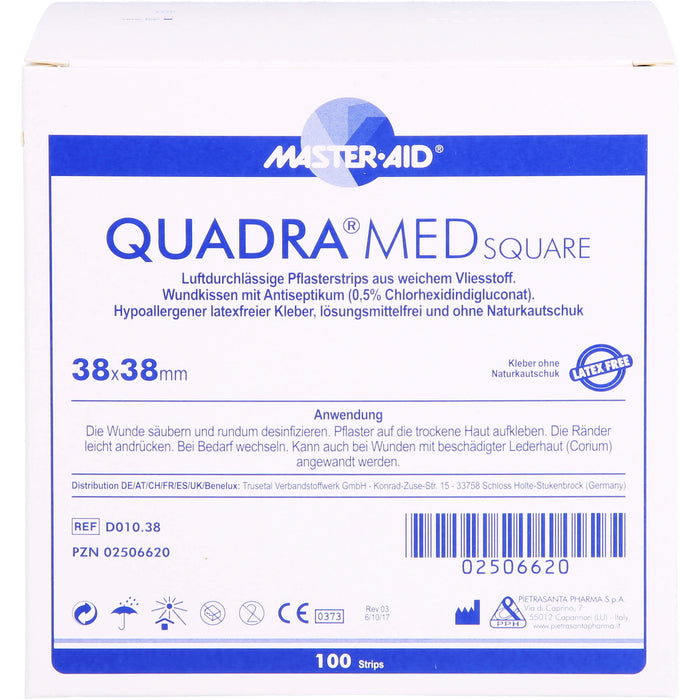 QUADRA MED square 38x38 mm Master Aid, 100 St PFL