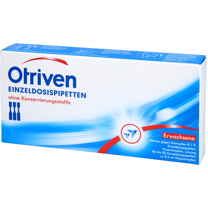 Otriven 0,1 % ohne Konservierungsstoffe Einzeldosispipetten für Erwachsene, 40 pc Pipettes à dose unique