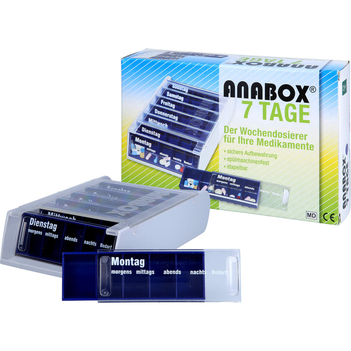 ANABOX 7 Tage Wochendosierer blau, 1 St