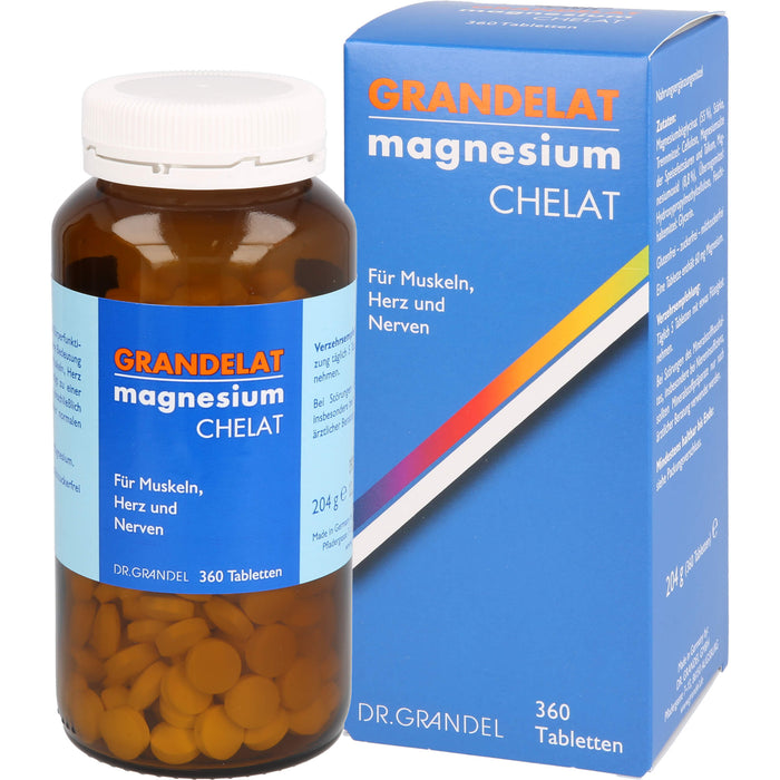 Grandelat Magnesium Chelat Tabletten für Muskeln, Herz und Nerven, 360 pcs. Tablets