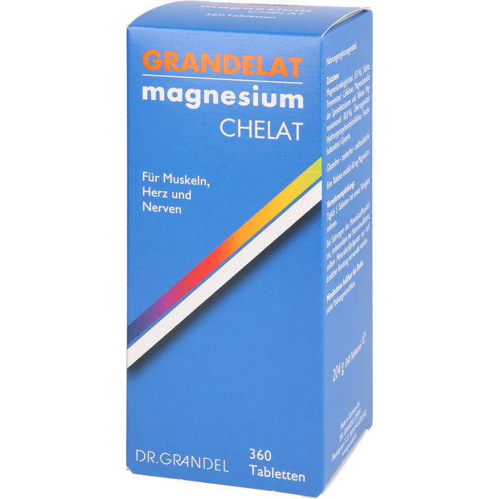 Grandelat Magnesium Chelat Tabletten für Muskeln, Herz und Nerven, 360 pcs. Tablets