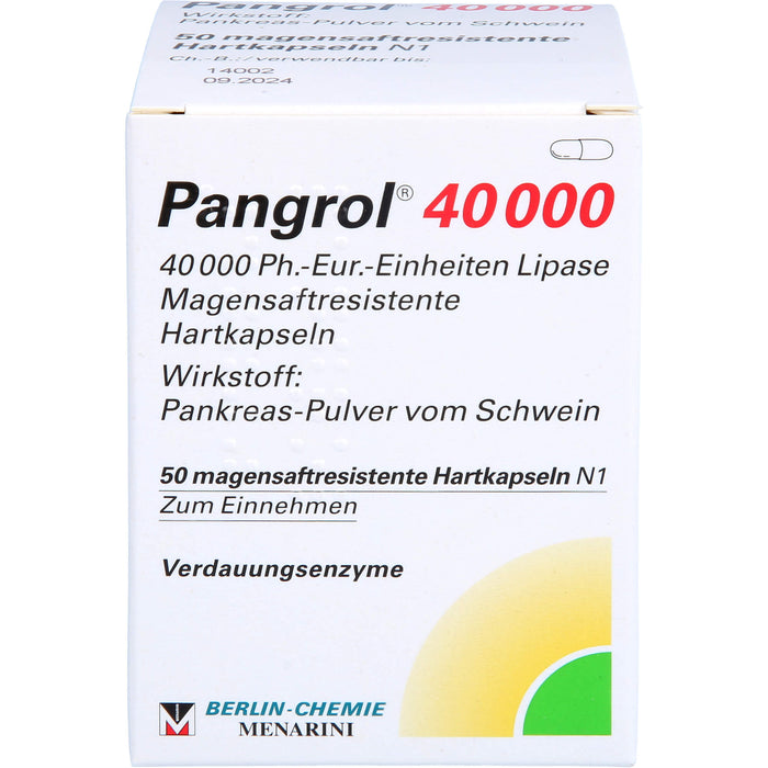 Pangrol 40000 Kapseln Verdauungsenzyme, 50 St. Kapseln