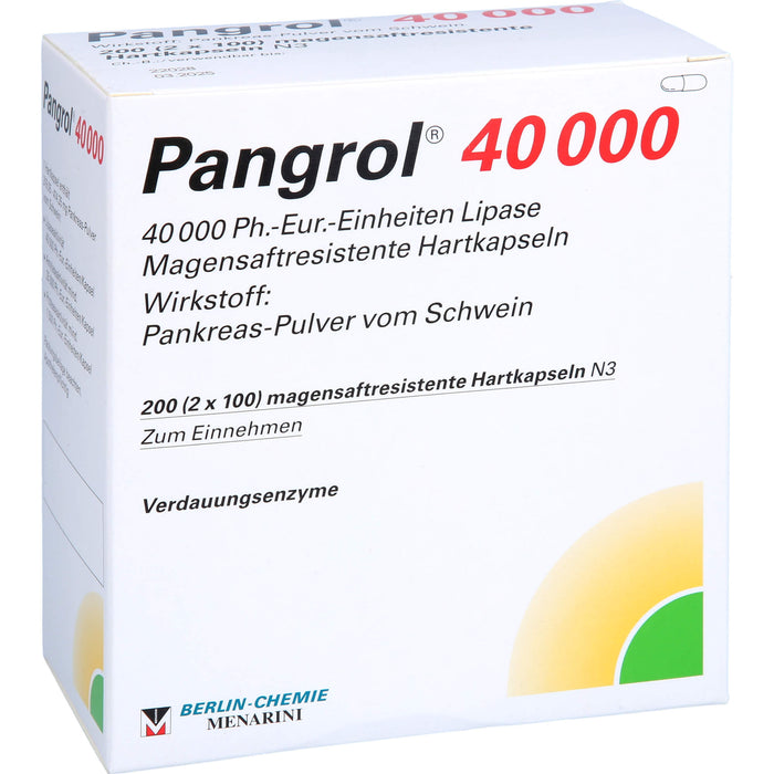 Pangrol 40000 Kapseln Verdauungsenzyme, 200 St. Kapseln