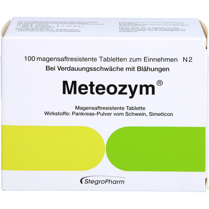 Meteozym Filmtabletten bei Verdauungsschwäche mit Blähungen, 100 pcs. Tablets