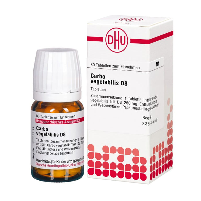 DHU Carbo vegetabilis D8 Tabletten, 80 St. Tabletten