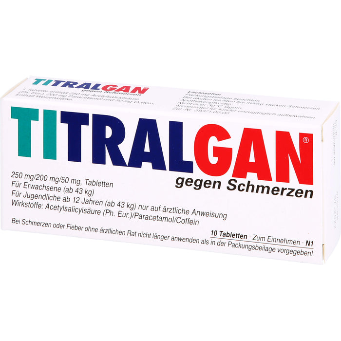 TITRALGAN gegen Schmerzen Tabletten, 10 pcs. Tablets