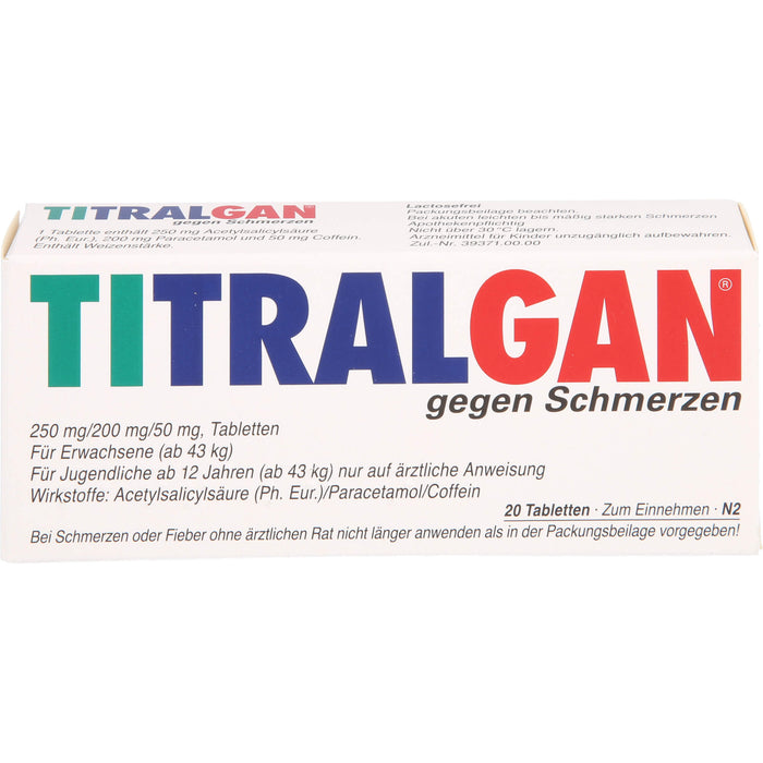 TITRALGAN gegen Schmerzen Tabletten, 20 pcs. Tablets