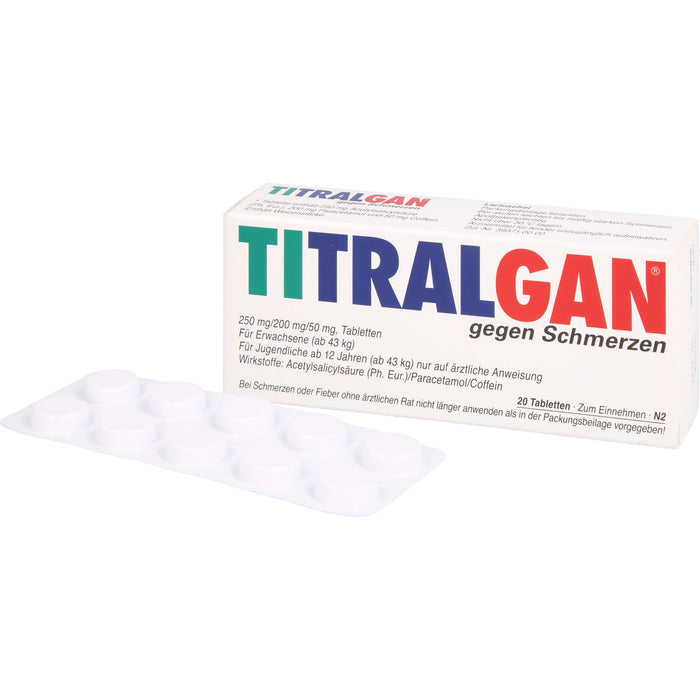 TITRALGAN gegen Schmerzen Tabletten, 20 pcs. Tablets