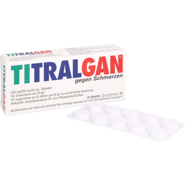 TITRALGAN gegen Schmerzen Tabletten, 20 pcs. Tablets