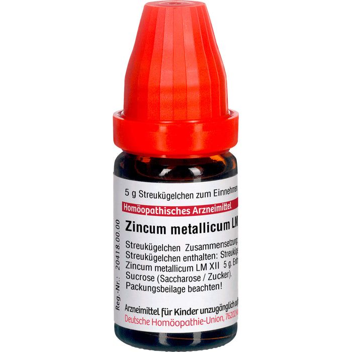 DHU Zincum metallicum LM XII Streukügelchen, 5 g Globules