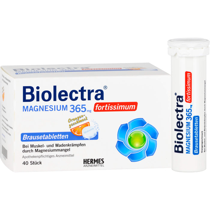 Biolectra Magnesium 365 mg fortissimum Brausetabletten Orangengeschmack, 40 St. Tabletten