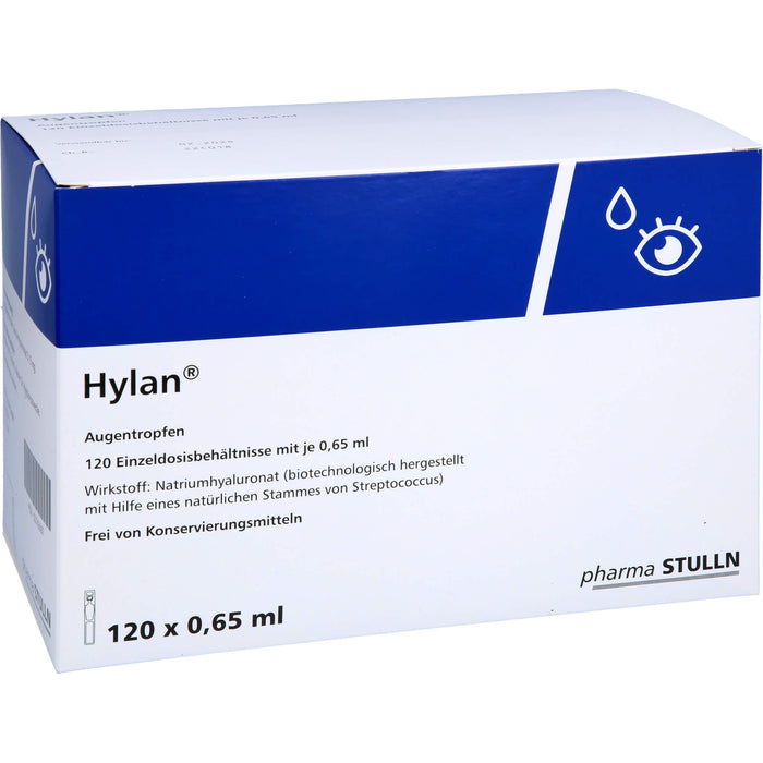 Hylan Augentropfen zur symptomatischen Behandlung beim trockenen Auge, 120 pc Ampoules