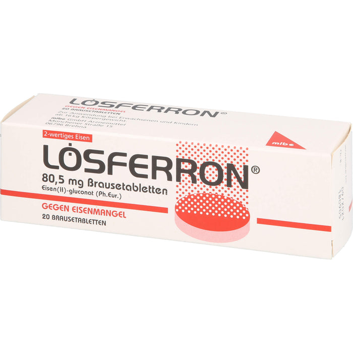 LOSFERRON Brausetabletten gegen Eisenmangel, 20 pc Tablettes