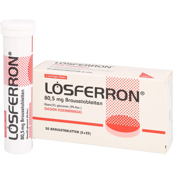 LOSFERRON Brausetabletten gegen Eisenmangel, 50 pc Comprimés effervescents