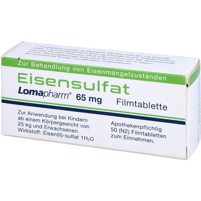 Eisensulfat Lomapharm 65 mg Filmtabletten, 50 St. Tabletten