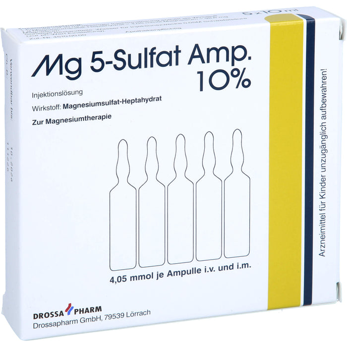 Mg 5-Sulfat Amp. 10% Injektionslösung zur Magnesiumtherapie, 5 pcs. Ampoules