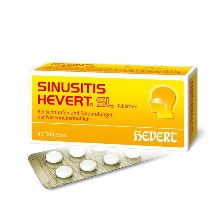 Sinusitis Hevert SL bei Schnupfen und Entzündungen der Nasennebenhöhlen, 40 St. Tabletten