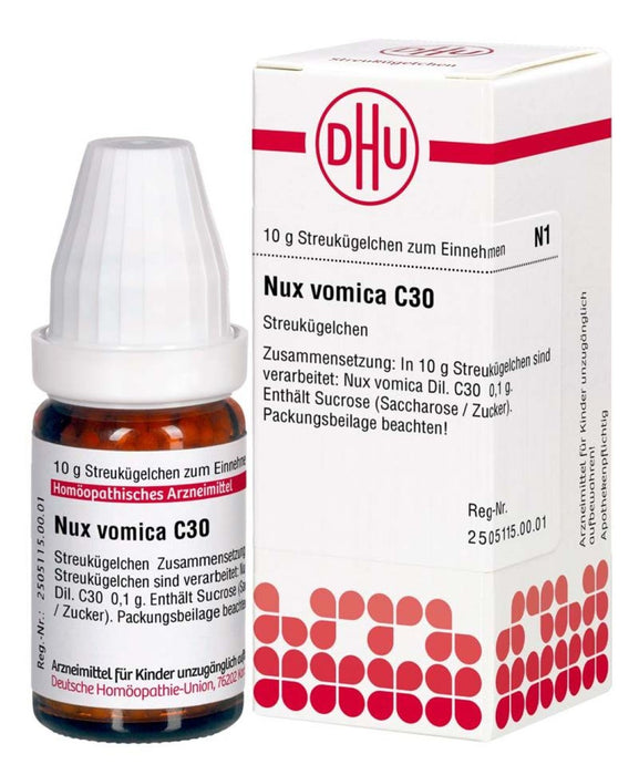 DHU Nux vomica C30 Streukügelchen, 10 g Globules