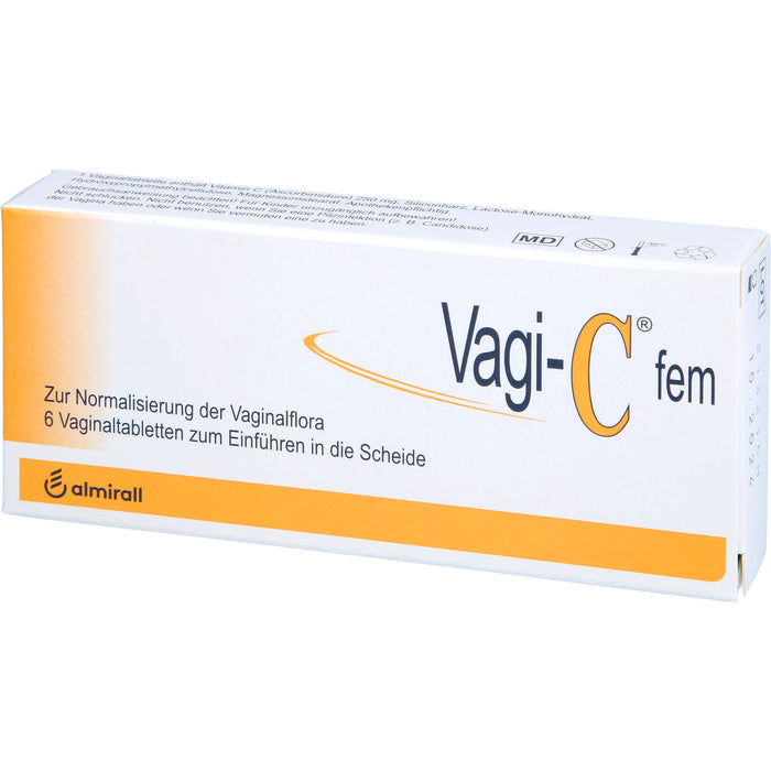 Vagi-C fem Vaginaltabletten zur Normalisierung der Scheidenflora, 6 pcs. Tablets