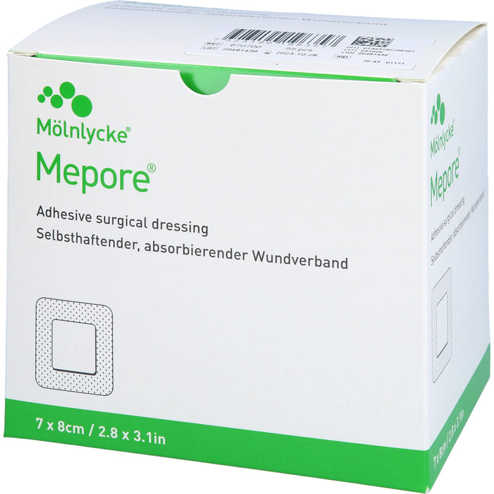 Mepore selbsthaftender, absorbierender Wundverband  7 x 8 cm, 55 pc Pansement