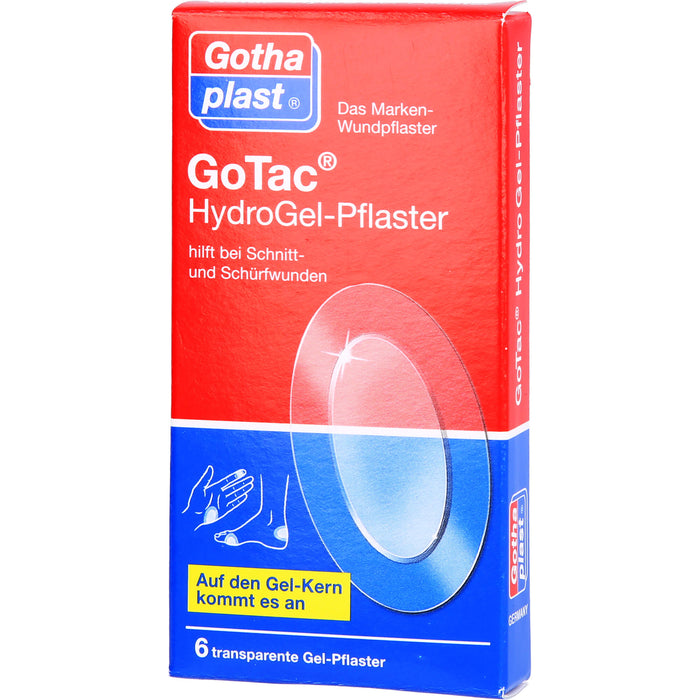 GoTac Hydro transparente Gel-Pflaster oval 7,4 cm x 4,5 cm, 6 pcs. Patch