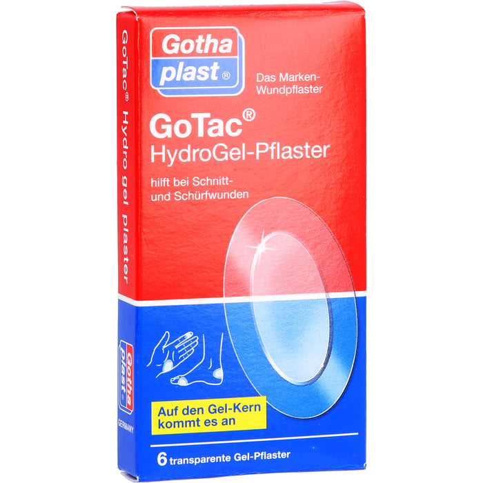 GoTac Hydro transparente Gel-Pflaster oval 7,4 cm x 4,5 cm, 6 pcs. Patch