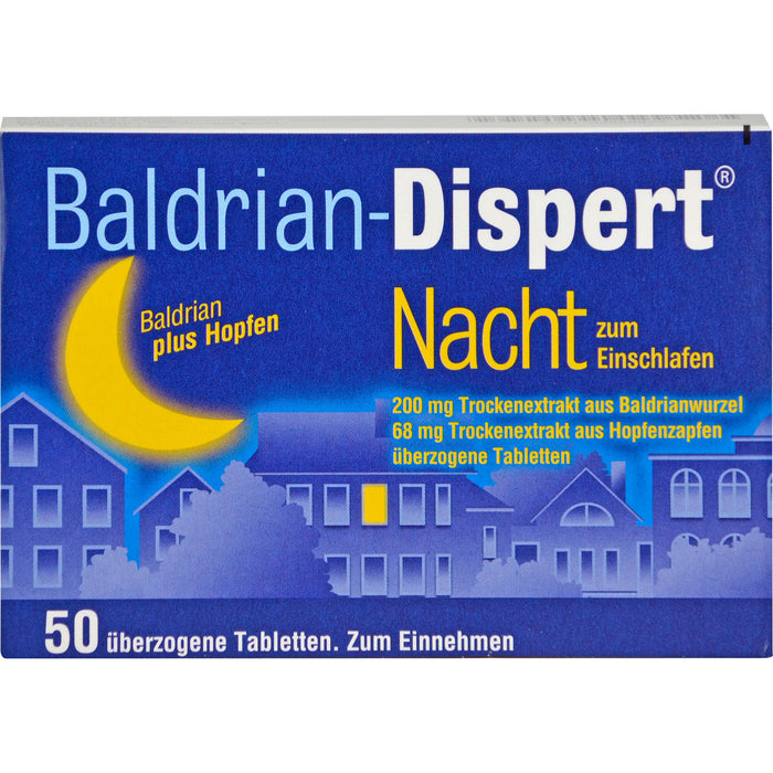 Baldrian-Dispert Nacht zum Einschlafen, 50 pc Tablettes