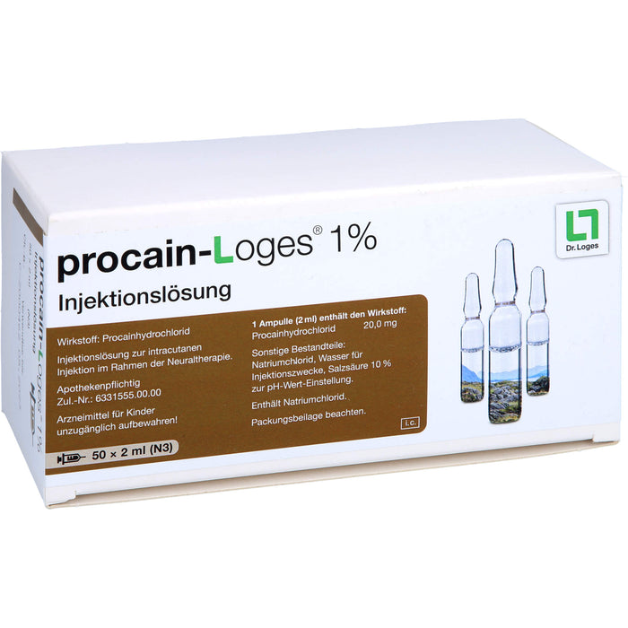 Procain-Loges 1 % Injektionslösung Ampullen, 50 pc Ampoules