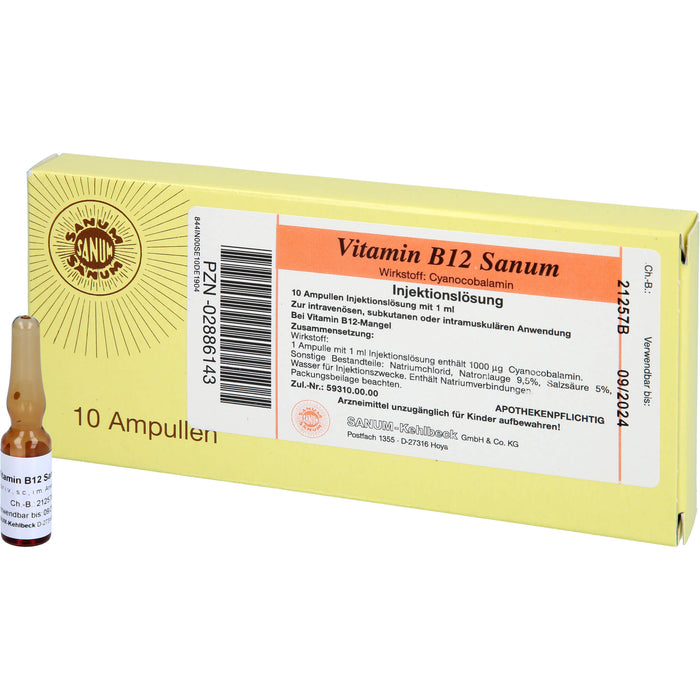 Vitamin B12 Sanum Injektionslösung, 10 pcs. Ampoules