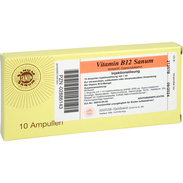 Vitamin B12 Sanum Injektionslösung, 10 pcs. Ampoules