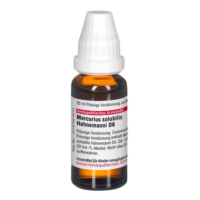 DHU Mercurius solubilis Hahnemanni D6 Dilution, 20 ml Lösung