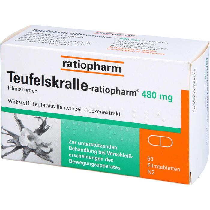 Teufelskralle-ratiopharm 480 mg Filmtabletten, 50 pcs. Tablets