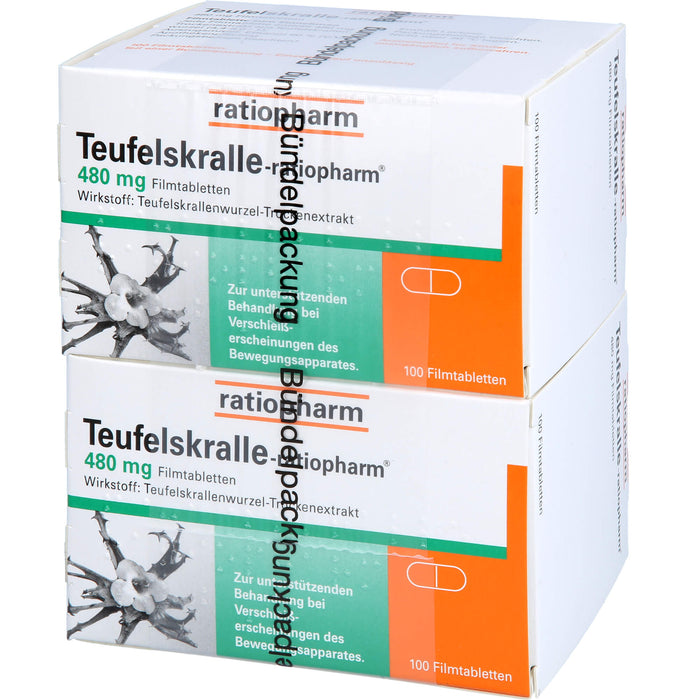 Teufelskralle-ratiopharm Filmtabletten bei Verschleißerscheinungen des Bewegungsapparates, 200 St. Tabletten