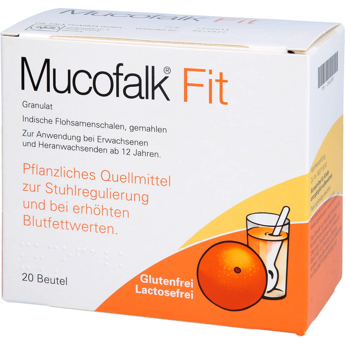 Mucofalk Fit Granulat zur Stuhlregulierung und bei erhöhten Blutfettwerten, 20 pc Sachets