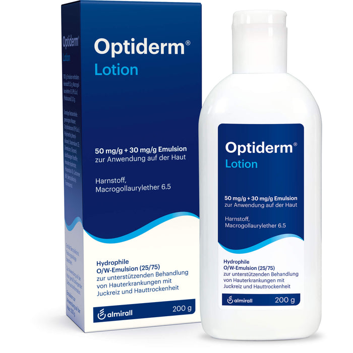 Optiderm Lotion bei Hauterkrankungen mit Juckreiz und Hauttrockenheit, 200 g Lösung