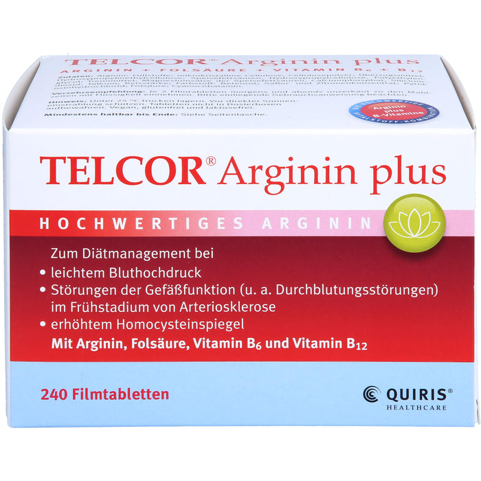 TELCOR Arginin plus Filmtabletten bei leichtem Bluthochdruck und Störungen der Gefäßfunktion, 240 pcs. Tablets