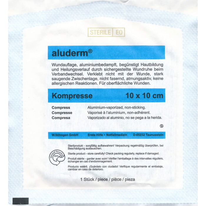 aluderm Kompresse 10 x 10 cm steril, 1 pcs. Compresses