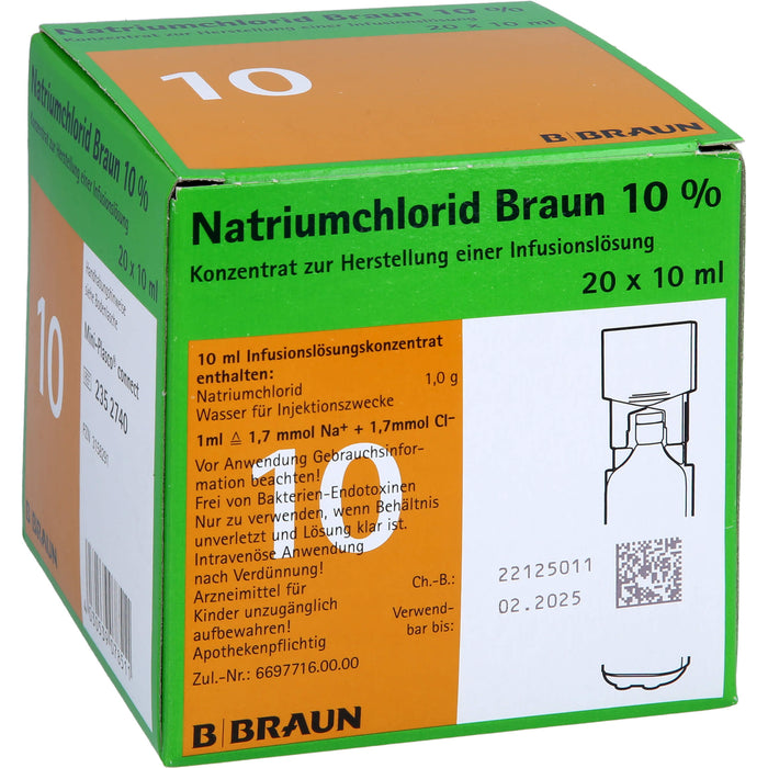 B. BRAUN Natriumchlorid 10% Konzentrat zur Herstellung einer Infusion, 200 ml Lösung