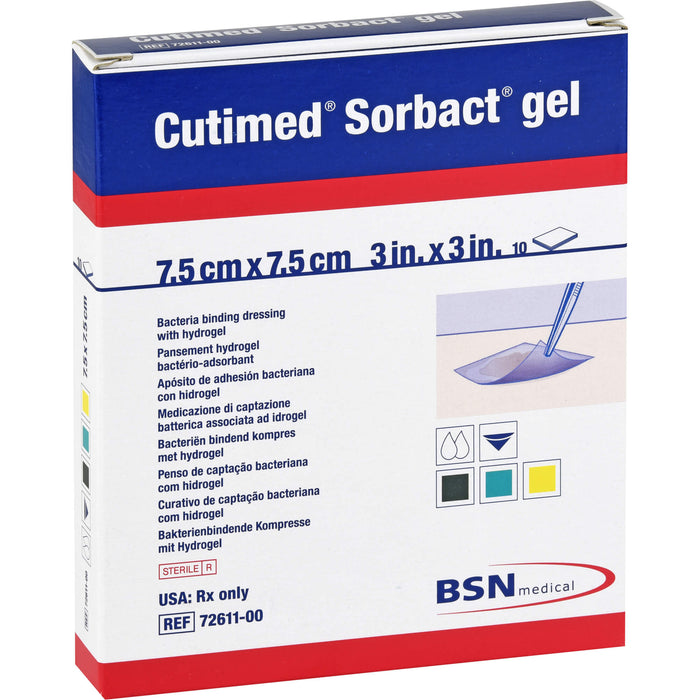 Cutimed Sorbact Gel 7,5x7,5cm, 10 St KOM