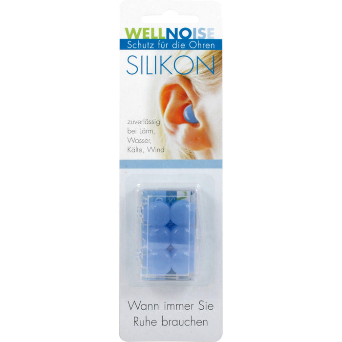 WELLNOISE Silikon blau Ohrenstopfen, 6 pcs. Earplugs